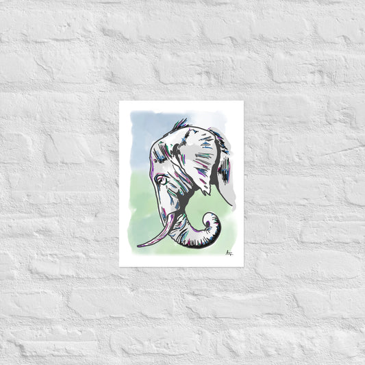 Watercolor Elephant Print